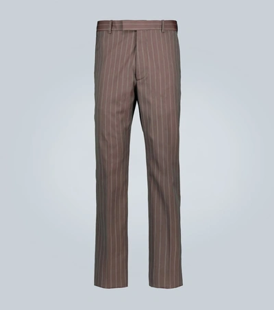 Maison Margiela Vintage Striped Pants In Brown