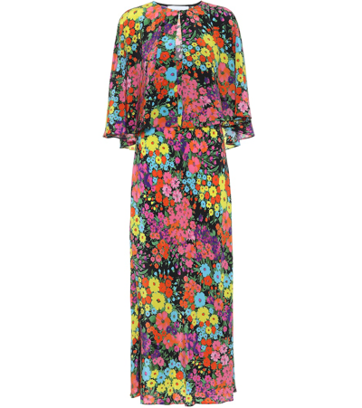 Les Rêveries Floral Silk Maxi Dress In Multicoloured