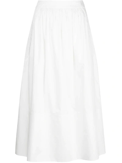 Tibi Cotton-twill Midi Skirt In White