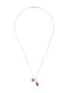 Ambush Logo & Pill Charm  Long Chain Necklace In Silver