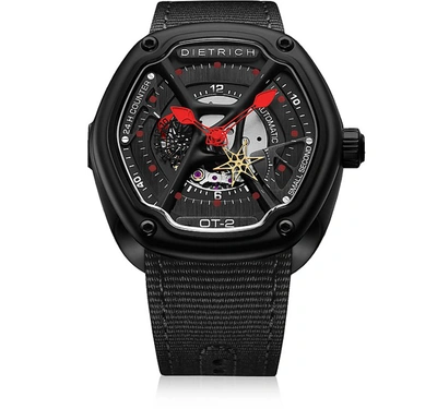 Dietrich Montres De Luxe Ot-2 316l - Montre Homme En Acier Inoxydable Et Bracelet En Nylon In Noir