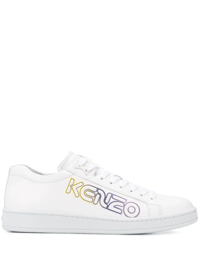 Kenzo Mens White Leather Sneakers