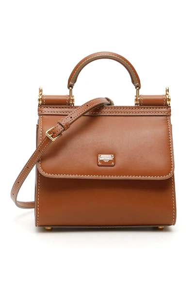 Dolce & Gabbana Sicily 58 Micro Bag In Brown