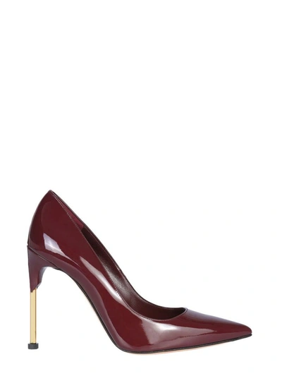 Alexander Mcqueen Pump With Metal Heel In Burgundy