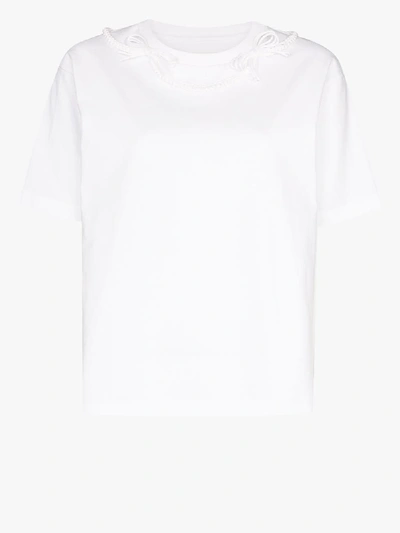 Shushu-tong Shushu/tong Embellished Collar Cotton T-shirt In White