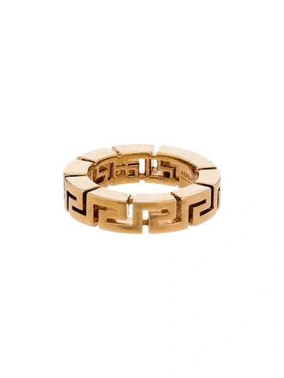 Versace Greca Pattern Ring In Gold