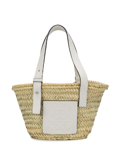 Loewe Leather-panel Tote In Neutrals