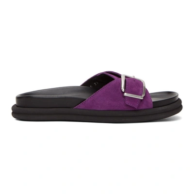 Dries Van Noten Purple Suede Slip-on Sandals In 400 Violet