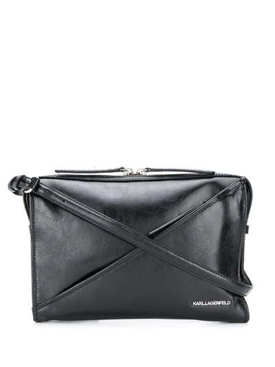 Karl Lagerfeld K/slash Logo Plaque Clutch Bag In Black