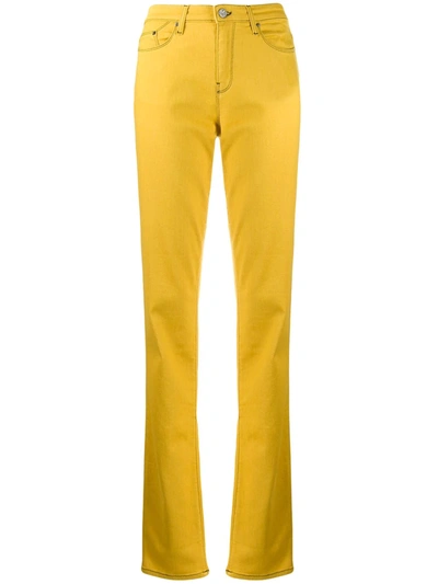 Karl Lagerfeld Flared Girlfriend Trousers In Yellow