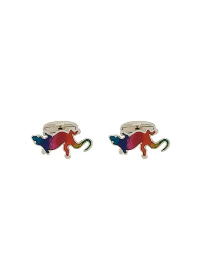 Paul Smith Silver-tone Cufflinks In Red