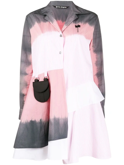 Palm Angels Tie-dye Shirt Dress In Pink