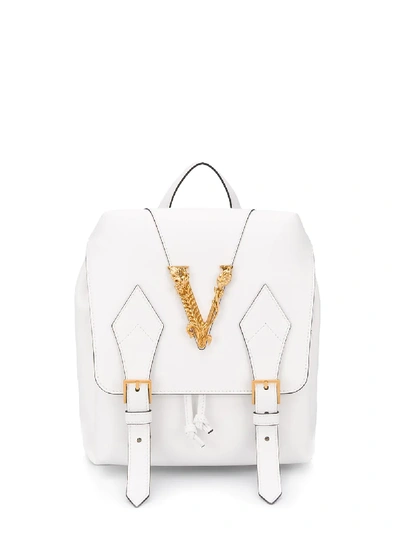 Versace Virtus Satchel Backpack In White | ModeSens