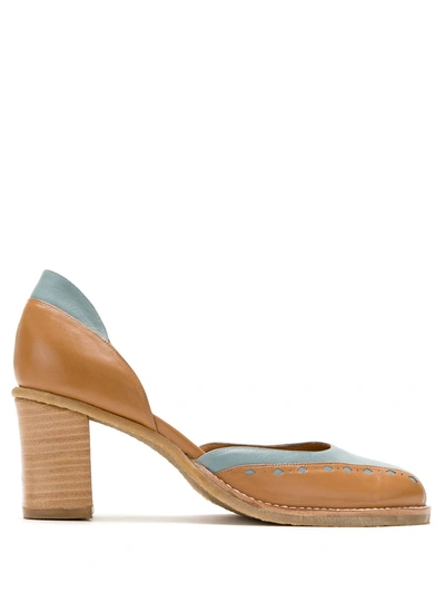 Sarah Chofakian Innocence Panelled Pumps In Brown