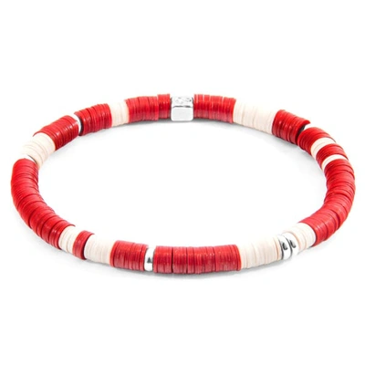 Anchor & Crew Red Malawi Silver & Vinyl Disc Bracelet