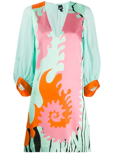 Just Cavalli All-over Print Dress In Green
