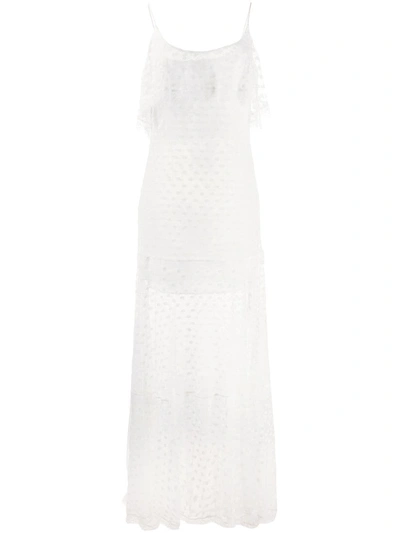 Just Cavalli Lace Trimmed Dress In White