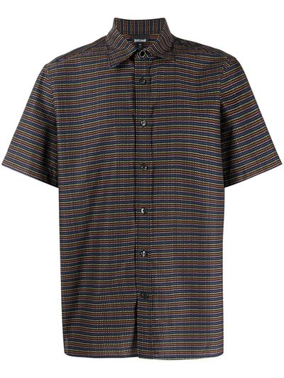 Just Cavalli All-over Logo Stripe-effect Shirt In Black