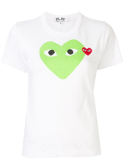 Comme Des Garçons Play Logo-patch Printed T-shirt In White