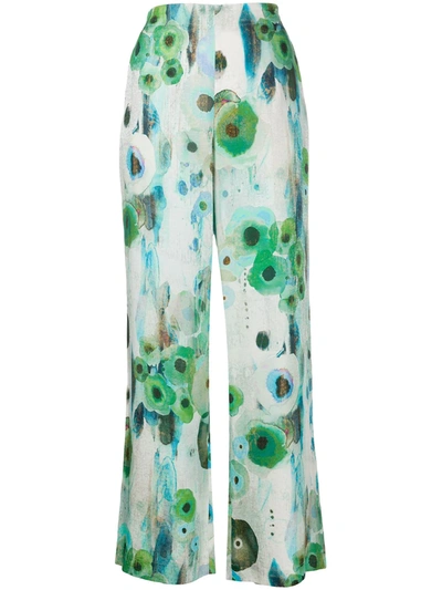 Antonelli Elasticated Floral Print Trousers In Green