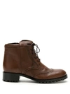Sarah Chofakian Chelsea Lace-up Leather Boots In Brown