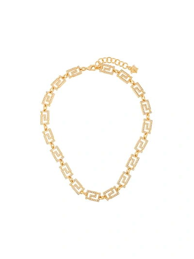 Versace Greek Key Necklace In Gold