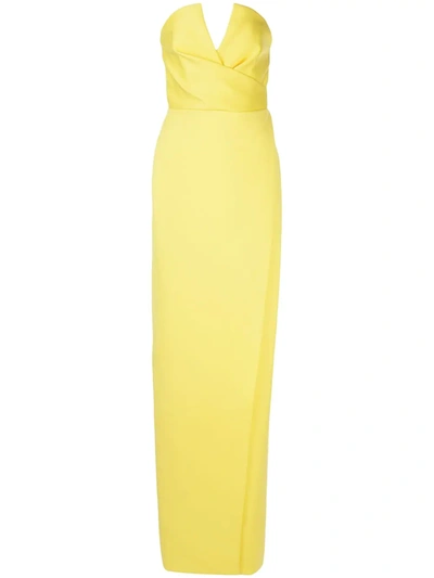 Jay Godfrey Darcy Strapless Gown In Yellow