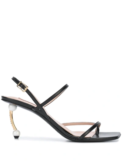Coliac Embellished-heel Sandals In Black