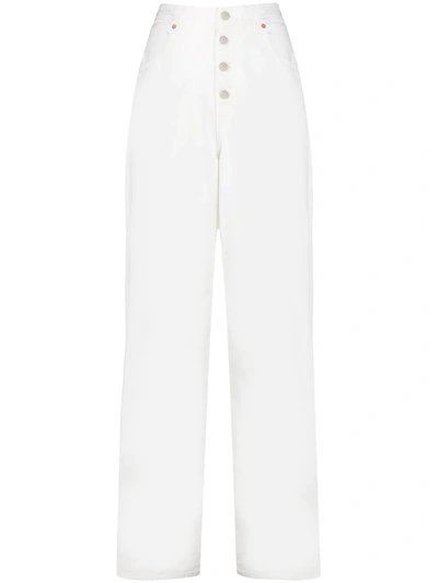 Mm6 Maison Margiela Wide-leg Jeans In White