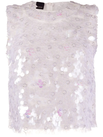 Pinko Paillette-embellished Tank Top In White