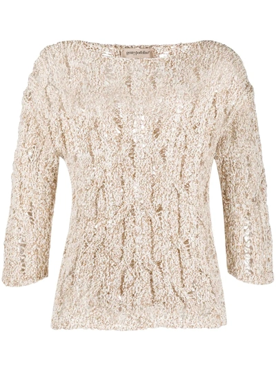 Gentry Portofino Loose Knit Jummper In Neutrals