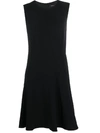 Theory Crepe Fit-and-flare Dress In Black