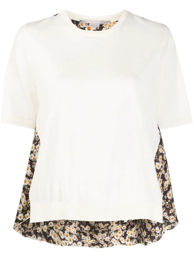Stella Mccartney Daisy Print Layered Blouse In Neutrals