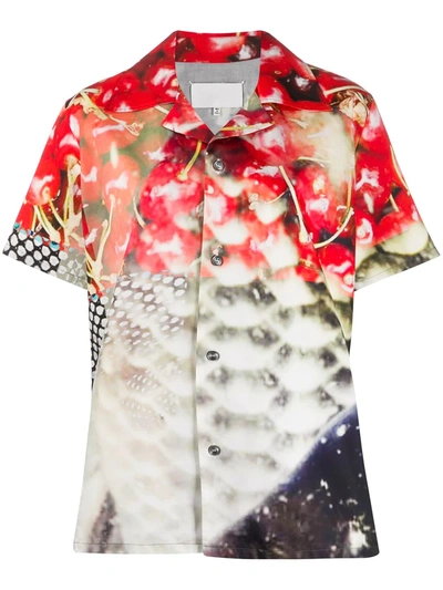 Maison Margiela Cherry Printed Short-sleeved Shirt In Multicolor