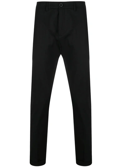 Department 5 Cropped Slim Fit Trousers In Black