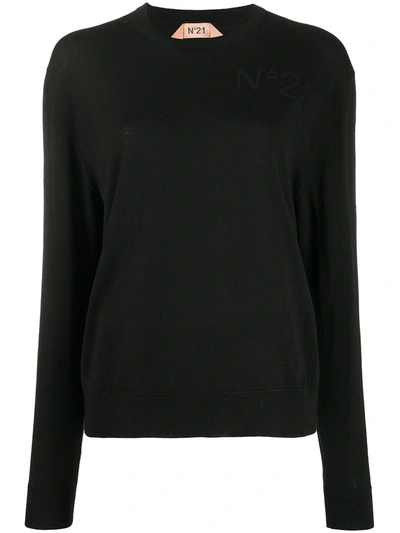 N°21 Tonal Logo Knit Jumper In Black