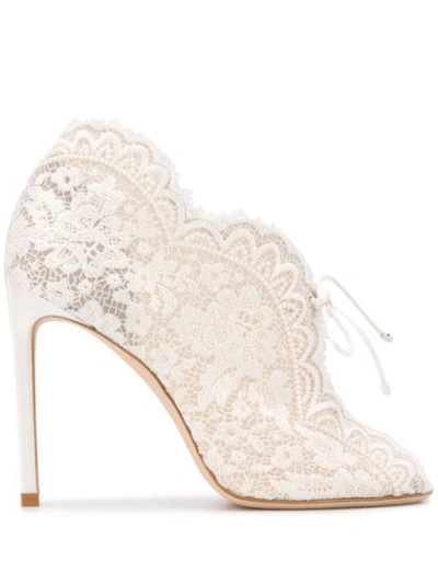 Jimmy Choo Kaiana 100mm Lace Sandals In White