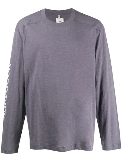 Oamc Salvador Print Long Sleeve Top In Grey