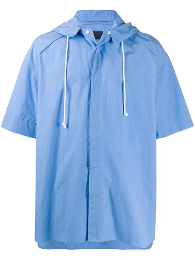 Juunj Hooded Short Sleeved Shirt In Blue