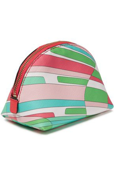 Pucci Printed Coated-canvas Cosmetics Case In Papaya