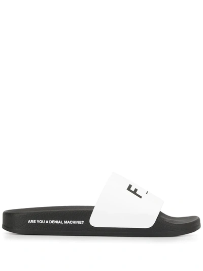 F_wd Logo-print Slides In White