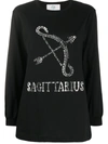 Alberta Ferretti Sagittarius Rhinestone-embellished Sweatshirt In Black