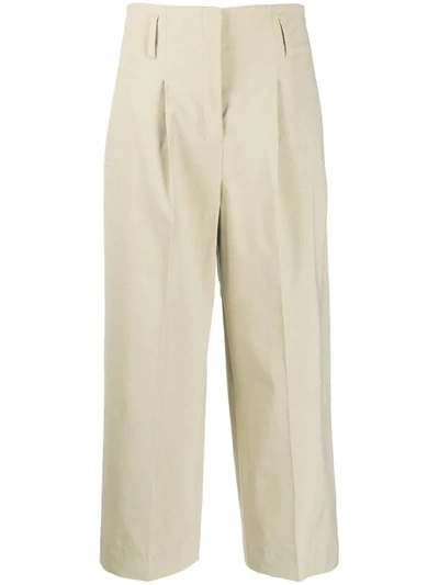 Luisa Cerano Cropped Fit Trousers In Brown