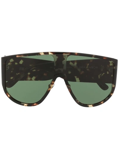 Linda Farrow Tortoiseshell Visor Sunglasses In Brown