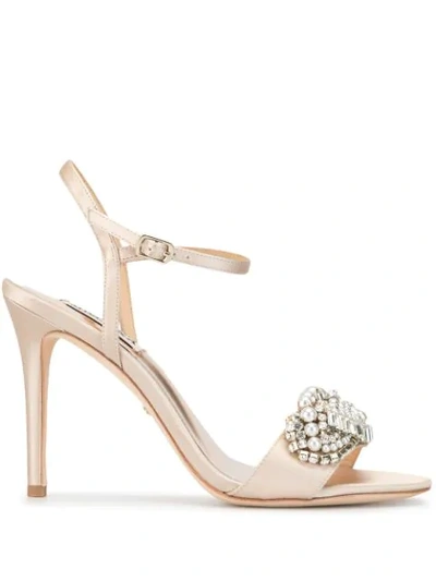 Badgley Mischka Odelia Satin Sandals In Neutrals