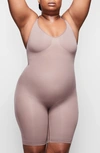 Skims Sculpting Seamless Mid-thigh Bodysuit In Umber