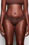 Skims Fits Everybody Stretch-woven Thong In Cocoa