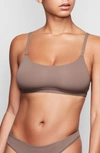 Skims Fits Everybody Scoop Neck Bralette In Umber