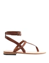 8 By Yoox Toe Strap Sandals In Tan