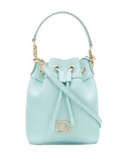 Dolce & Gabbana Dg Millennials Leather Bucket Bag In Blue